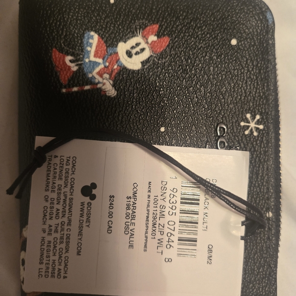 Coach Black Wallet with Cartoon Design - Picture 1 of 3